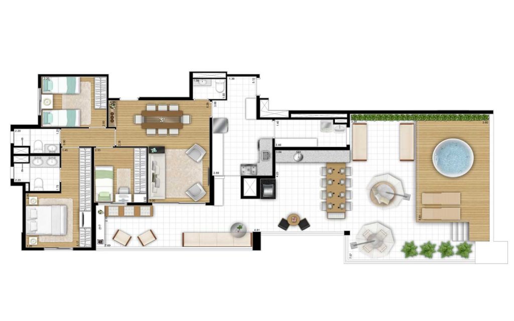 184m² - 3 Dorms - Penthouse