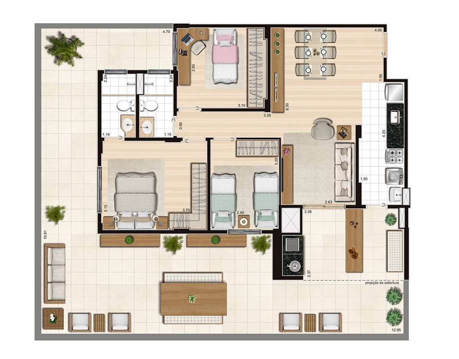 Tipo Living - 83,40m²