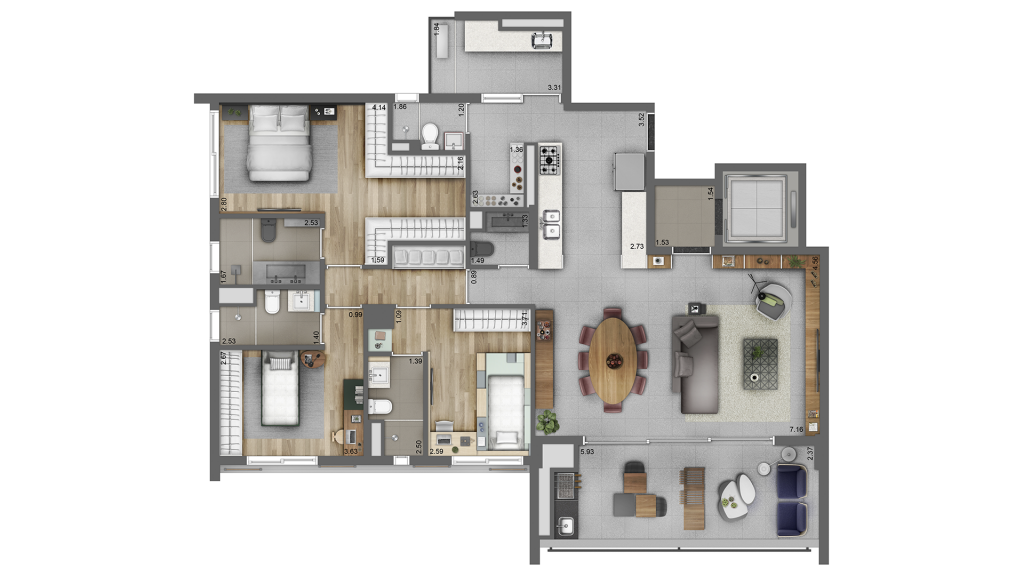 149 m² -Decorado