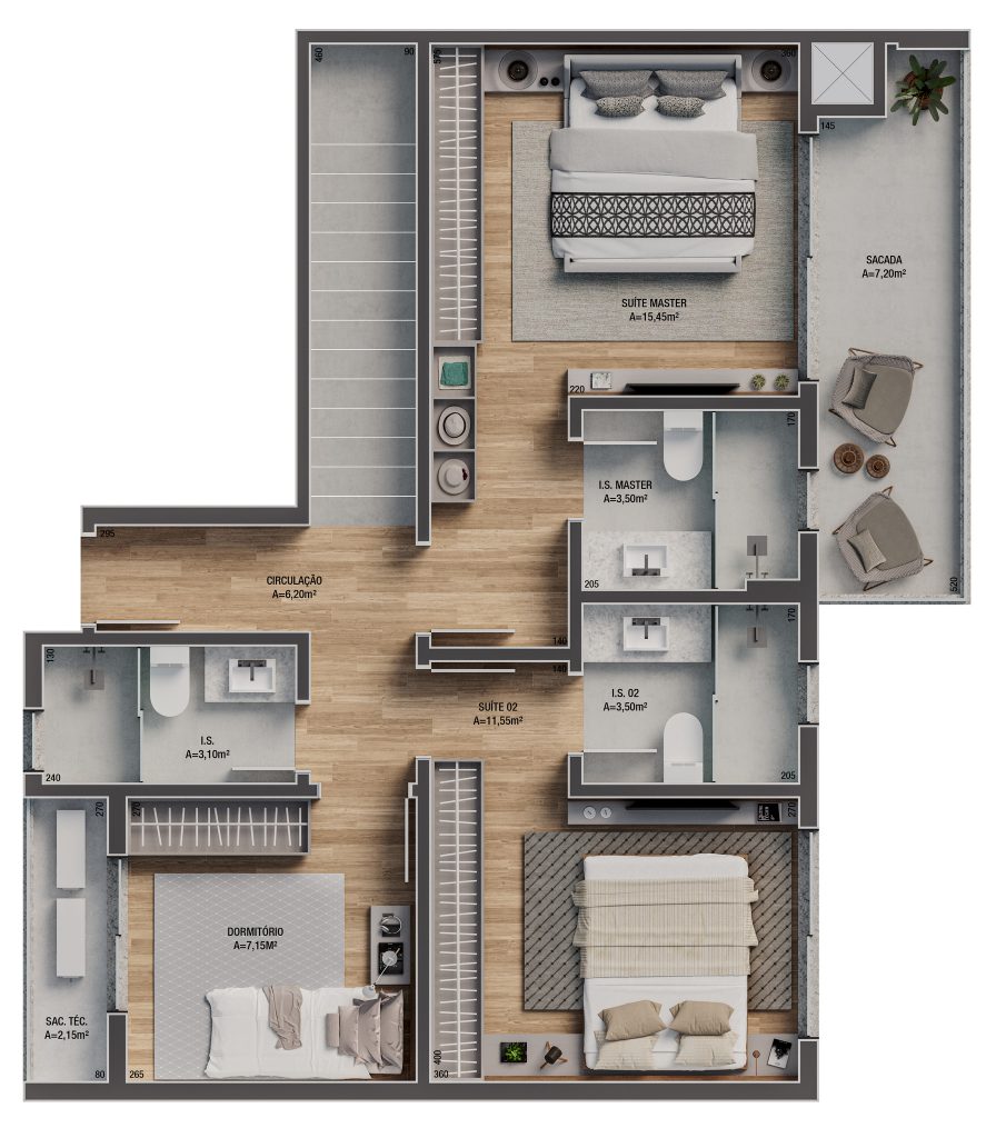 Cobertura 145 m² - Inferior