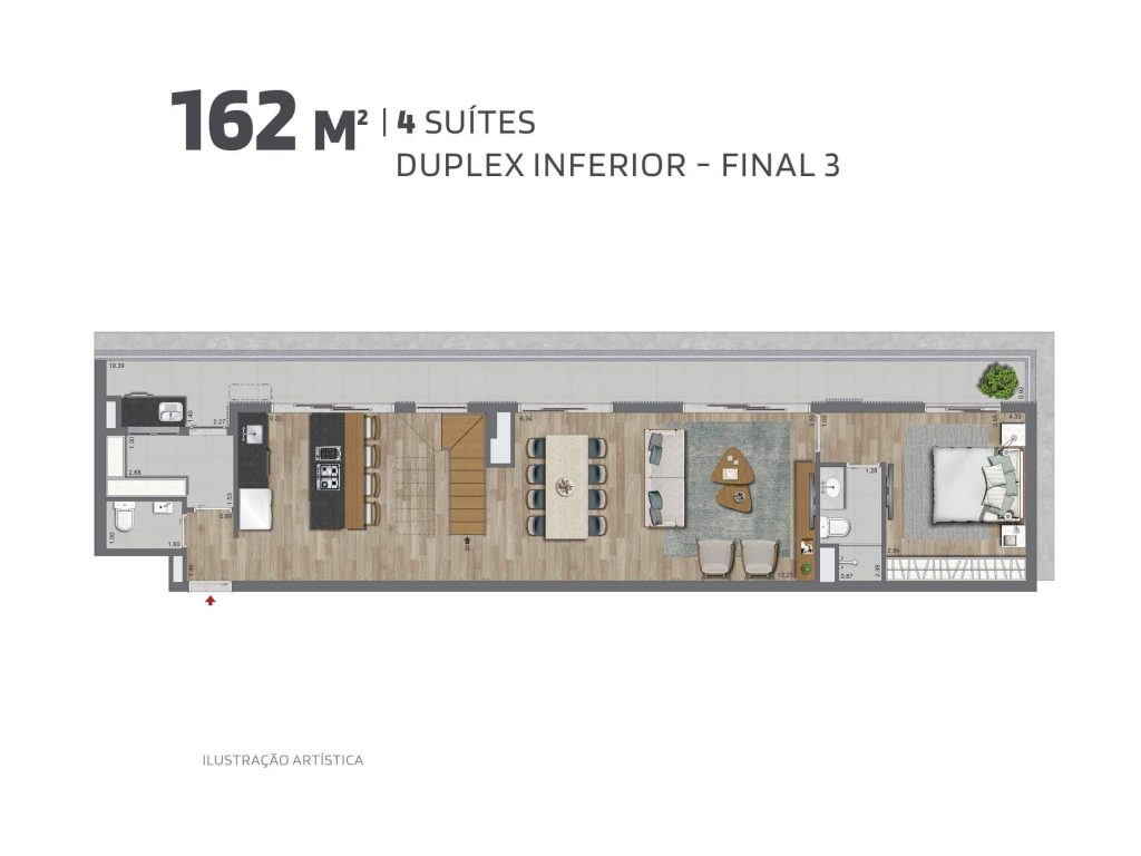 162m² - Duplex inferior