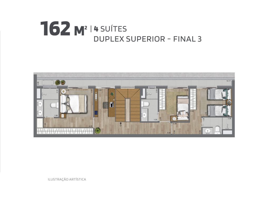 162m² - Duplex superior